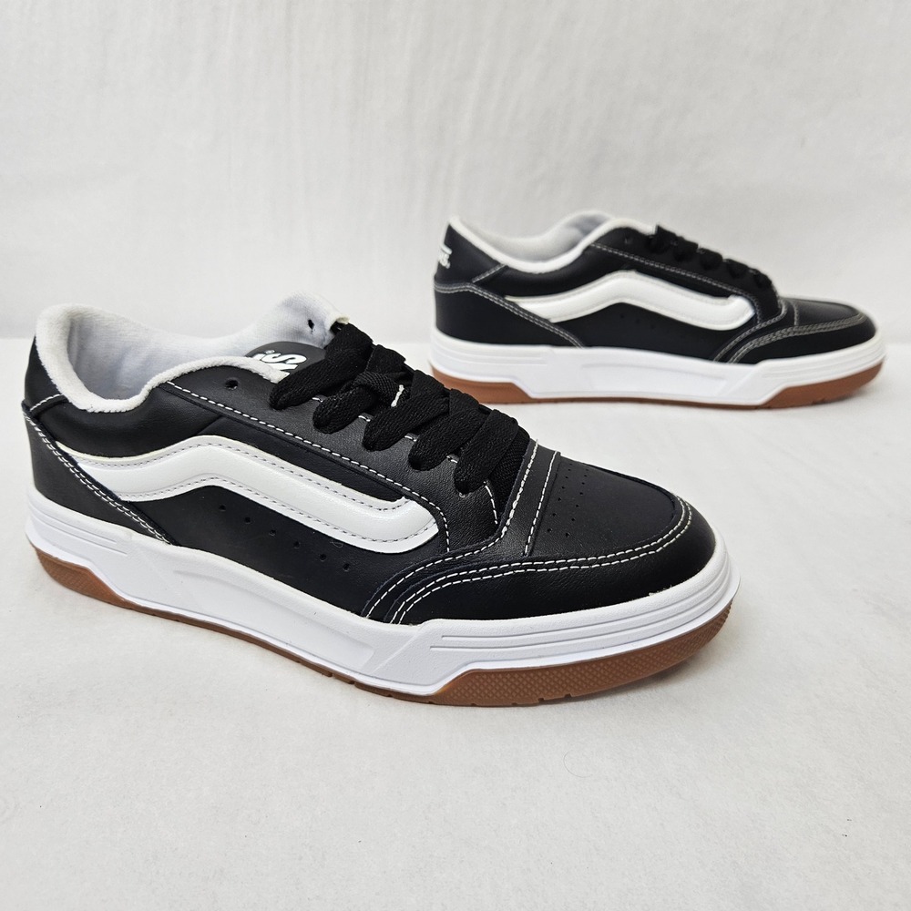 Vans Hylane Leather Sneakers VN000D269X1 Black White Gum Womens Size 7.5